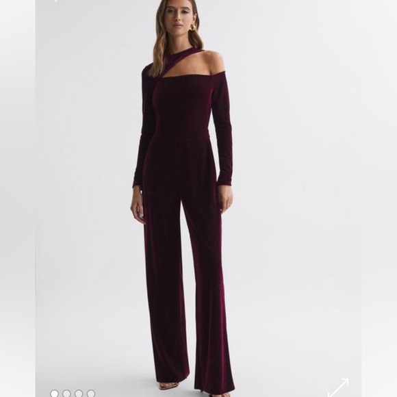 Reiss Pants - REISS ADELE Velvet Off the shoulder Jumpsuit